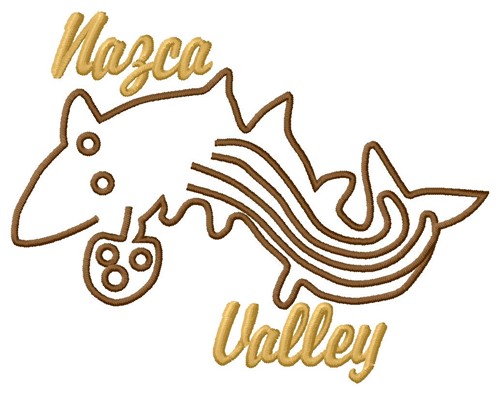 Nazca Valley Lines Whale Machine Embroidery Design