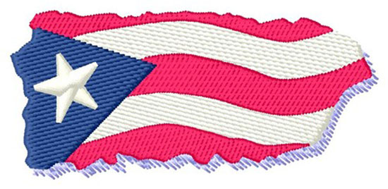 Puerto Rico Flag Machine Embroidery Design