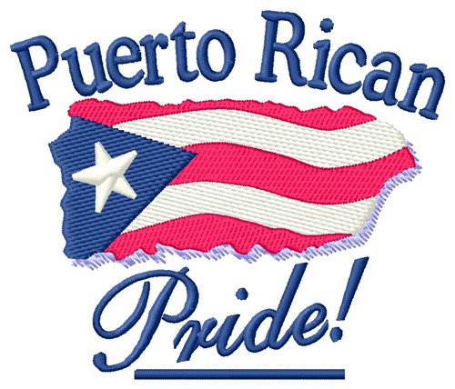 Puerto Rican Pride Machine Embroidery Design