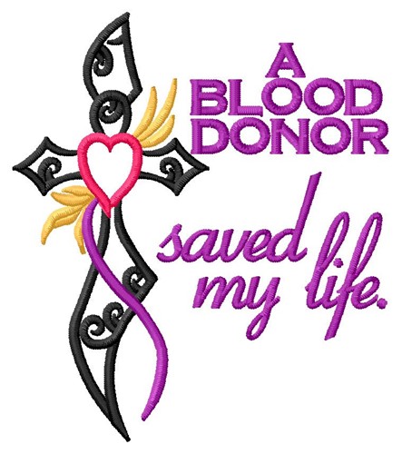 Blood Donor Machine Embroidery Design