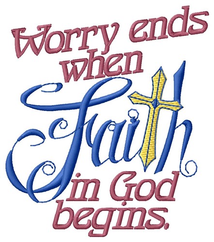 Worry Ends Machine Embroidery Design