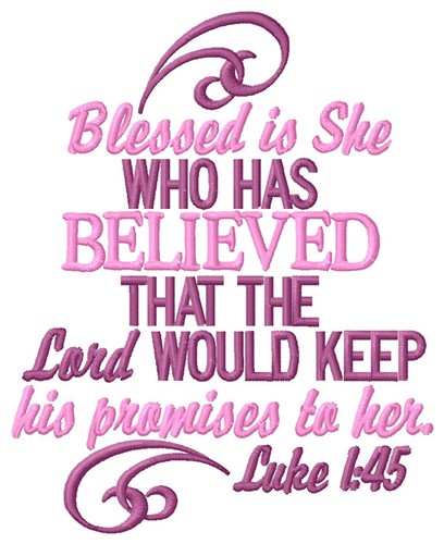 Blessed Is She Machine Embroidery Design