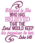 Picture of Blessed Is She Machine Embroidery Design