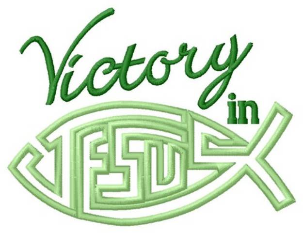 Picture of Victory In Jesus Machine Embroidery Design