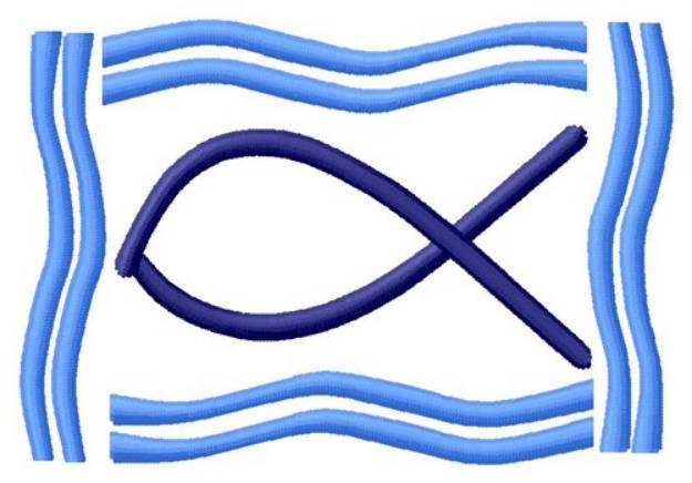Picture of Waves & Fish Machine Embroidery Design
