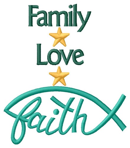 Family Faith Machine Embroidery Design