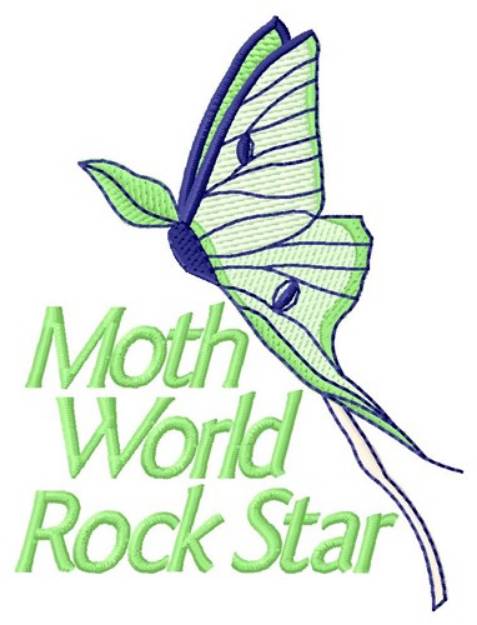 Picture of Moth Rock Star Machine Embroidery Design