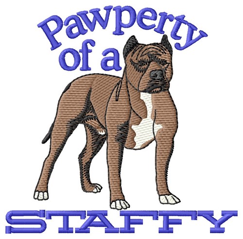Pawperty Of Staffy Machine Embroidery Design