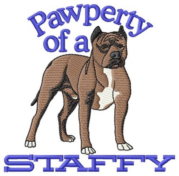 Picture of Pawperty Of Staffy Machine Embroidery Design