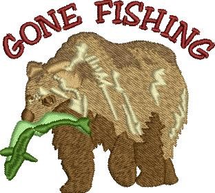 Gone Fishing Machine Embroidery Design