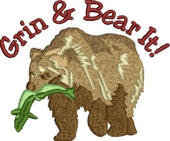 Grin Bear It Machine Embroidery Design