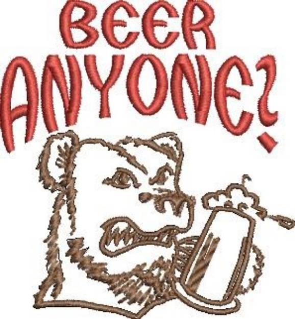 Picture of Beer Anyone? Machine Embroidery Design