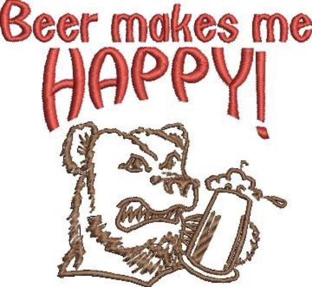 Picture of Happy Beer Machine Embroidery Design