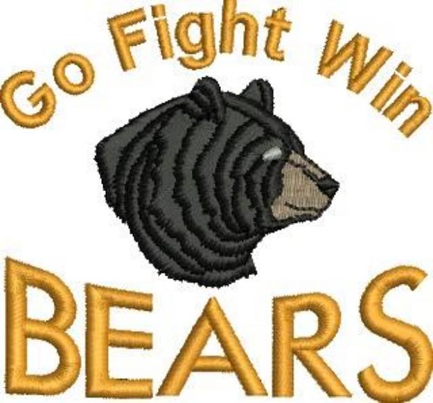Picture of Go Fight Bears Machine Embroidery Design
