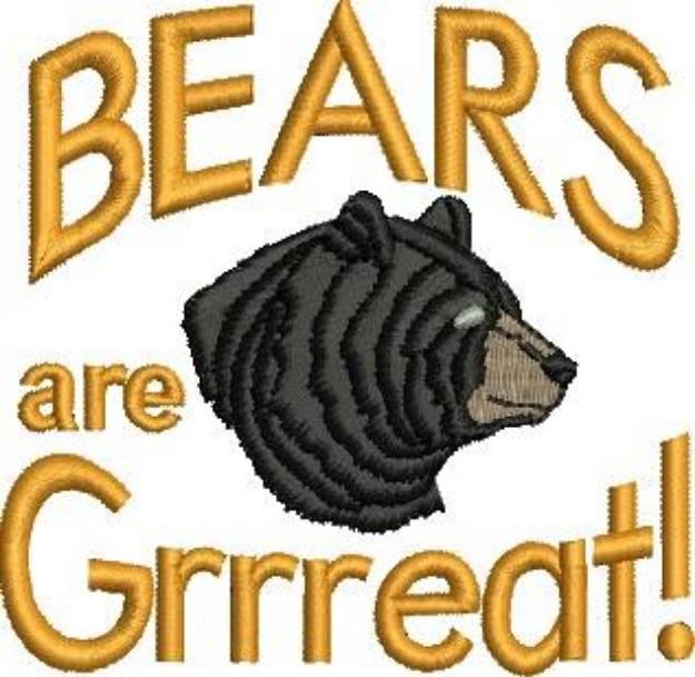 Picture of Bears Are Great Machine Embroidery Design