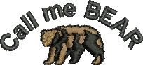 Call Me Bear Machine Embroidery Design