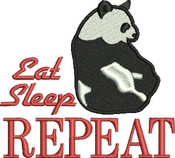 Eat Sleep Repeat Machine Embroidery Design