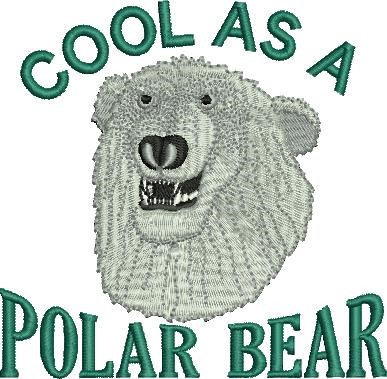 Cool Polar Bear Machine Embroidery Design