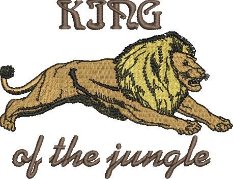 King Of Jungle Machine Embroidery Design