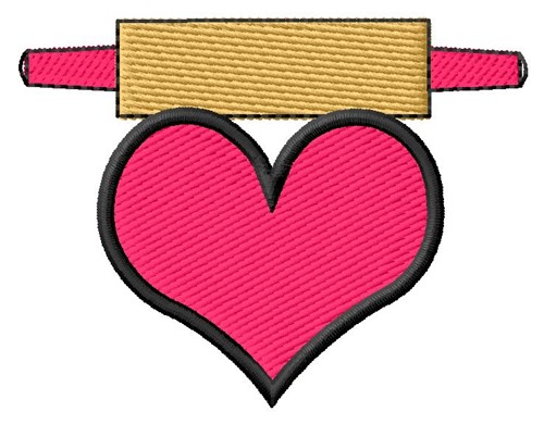Rolling Pin Heart Machine Embroidery Design