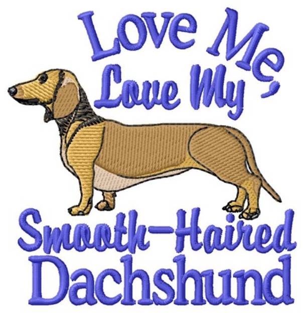 Picture of Love My Dachshund Machine Embroidery Design