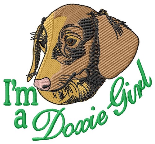 Doxie Girl Machine Embroidery Design