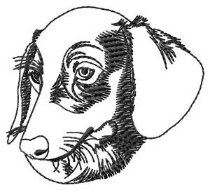 Picture of Dachshund Head Outline Machine Embroidery Design
