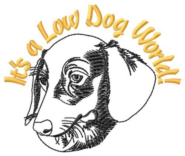 Picture of Low Dog World Machine Embroidery Design