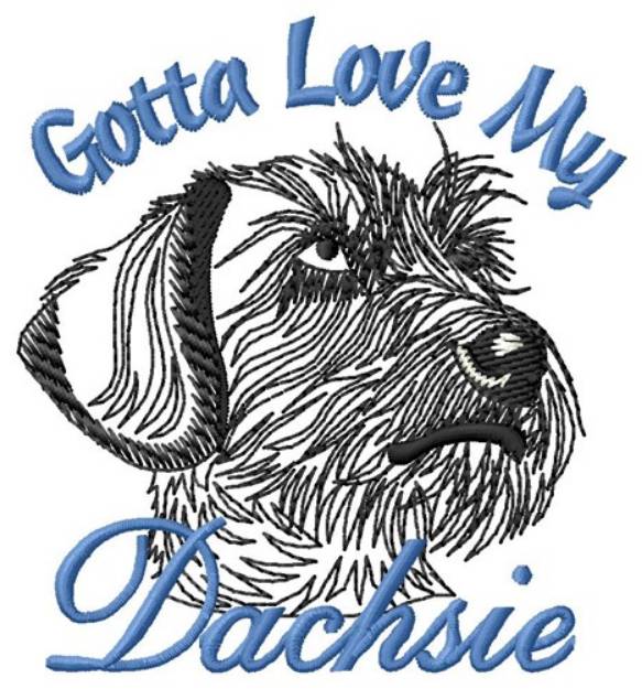 Picture of Love My Dachsie Machine Embroidery Design