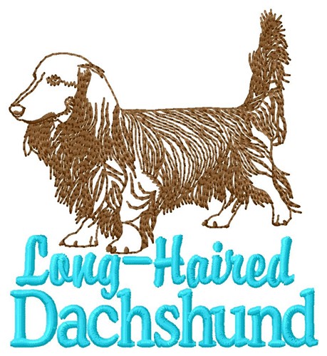 Long-Haired Dachshund Machine Embroidery Design