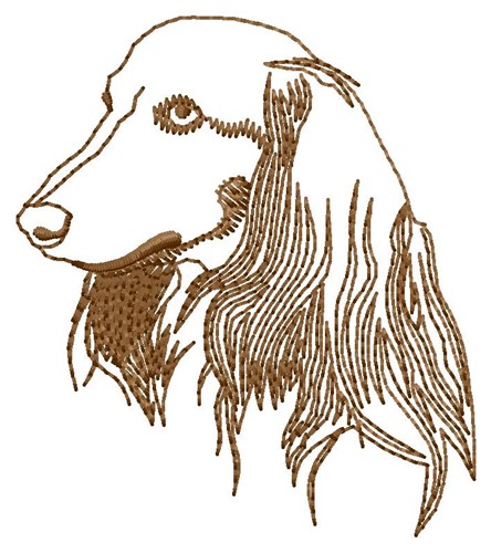 Long-Haired Outline Machine Embroidery Design