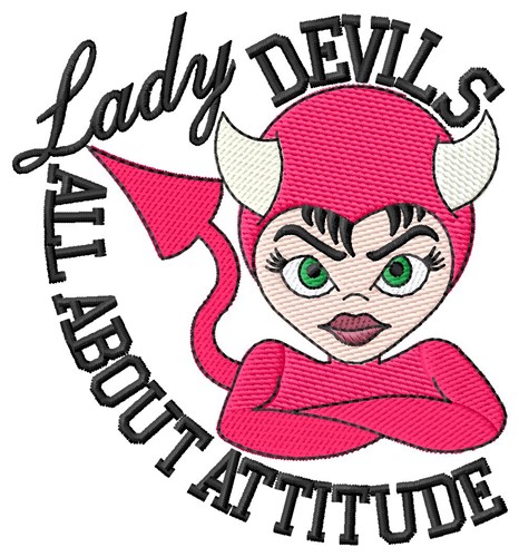 Lady Devil Attitude Machine Embroidery Design