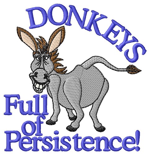 Donkeys Persistance Machine Embroidery Design