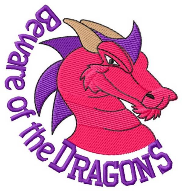 Picture of Beware Dragons Machine Embroidery Design