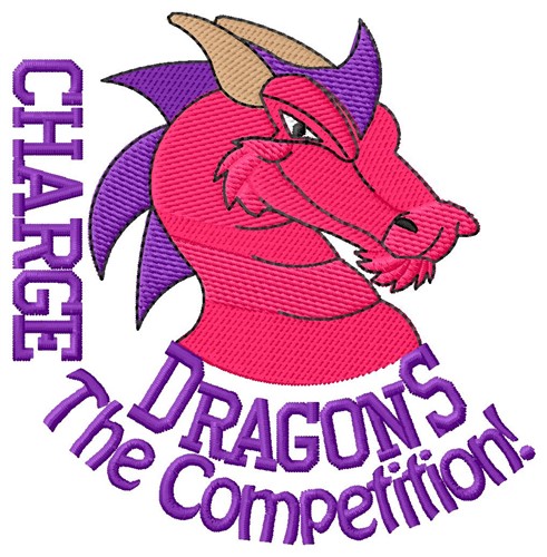 Charge Dragons Machine Embroidery Design