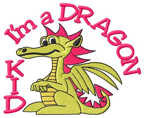 Dragon Kid Machine Embroidery Design