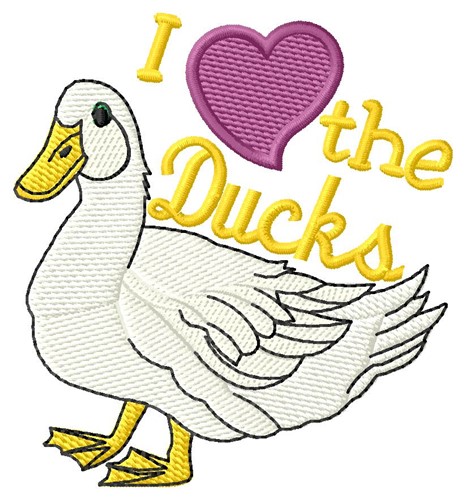 I Love Ducks Machine Embroidery Design