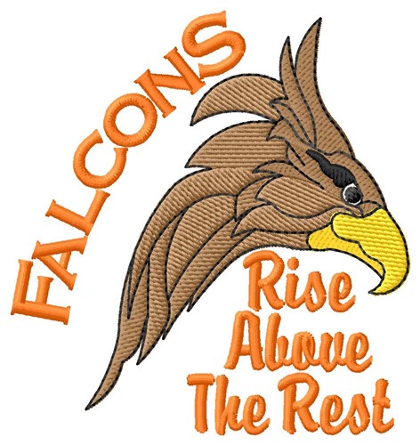 Falcons Rise Above Machine Embroidery Design
