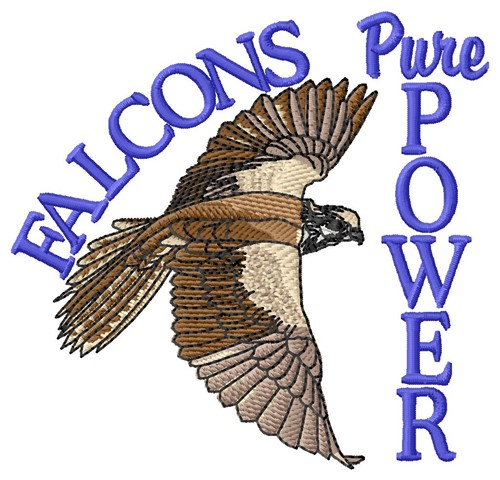 Falcons Power Machine Embroidery Design