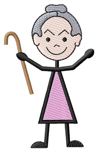 Old Woman Machine Embroidery Design