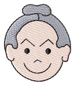 Picture of Old Woman Face Machine Embroidery Design