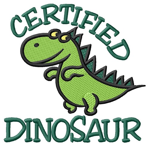 Certified Dinosaur Machine Embroidery Design