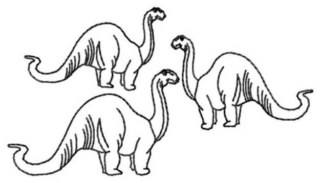 Picture of Dinos Outline Machine Embroidery Design