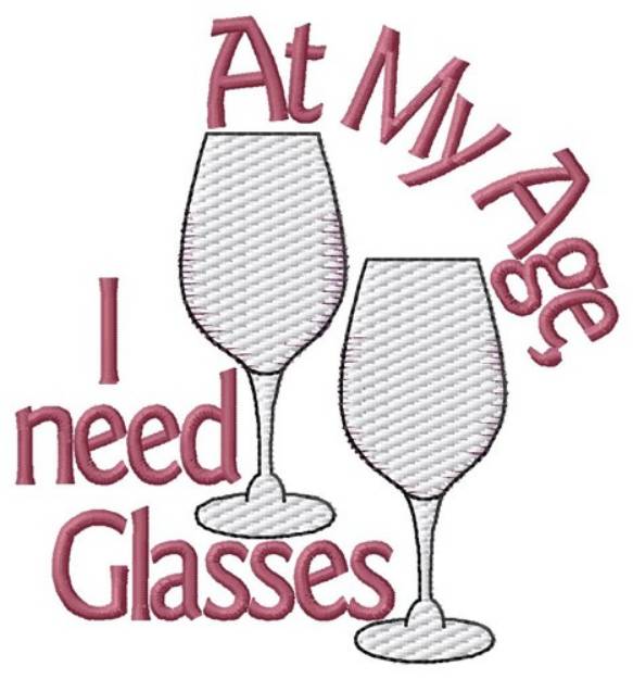 Picture of Need Glasses Machine Embroidery Design