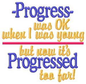 Picture of Progress Was OK Machine Embroidery Design