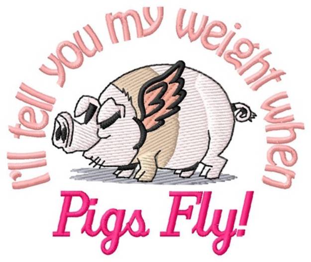 Picture of Pigs Fly Machine Embroidery Design