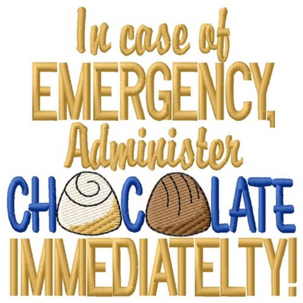 Picture of Emergency Chocolate Machine Embroidery Design