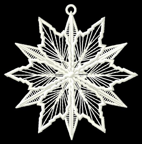 Snow Flake Ornament Machine Embroidery Design