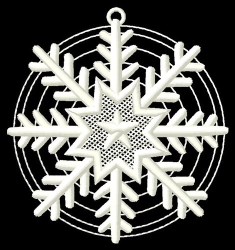 Round Snowflake Machine Embroidery Design