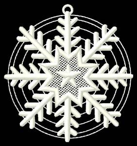 Picture of Round Snowflake Machine Embroidery Design